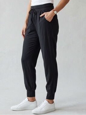 Brochu Walker Black 100% Silk Jogger Pants Size S